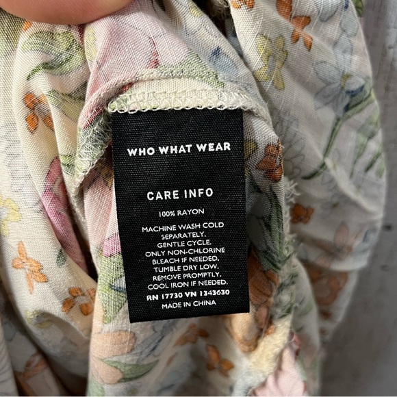 Who What Wear floral ruffle midi dress with pockets medium - Picture 5 of 8